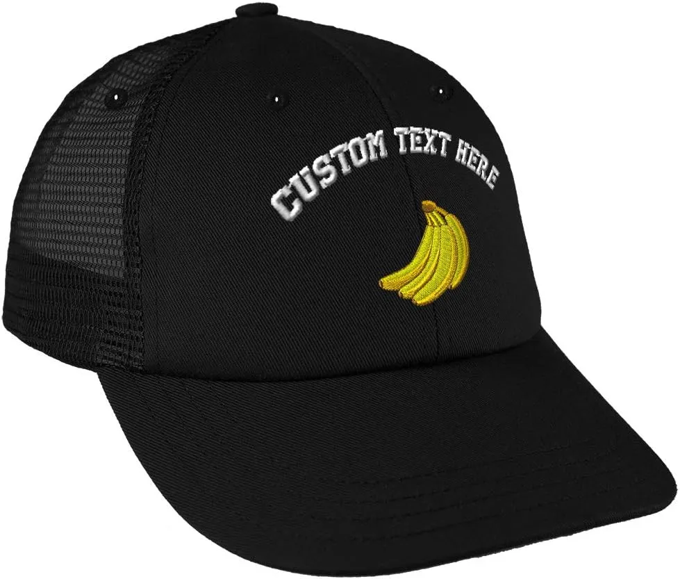 Custom Snapback Baseball Cap Bananas Embroidery Design Cotton Mesh Hat Snaps