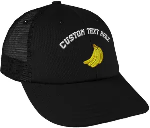 Custom Snapback Baseball Cap Bananas Embroidery Design Cotton Mesh Hat Snaps