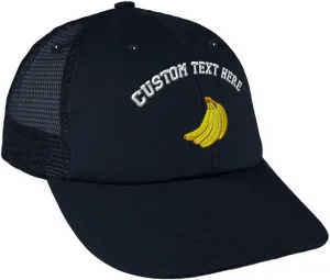 Custom Snapback Baseball Cap Bananas Embroidery Design Cotton Mesh Hat Snaps