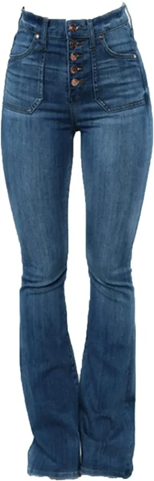 DGHM-JLMY Women's High Waist Slim Denim Pull Up Pants Button Fly High Rise Stretch Denim Curvy Butt Lifting Skinny Jeans