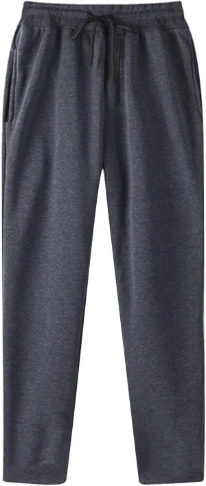 Dgoopd Sweatpants for Men Baggy Fleece Athletic Pants Open Bottom Casual Pants Elastic Waist Workout Joggers with Pockets