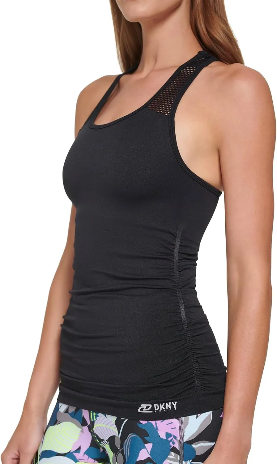 DKNY Women's Sport Ruched Seamless Racerback Tank