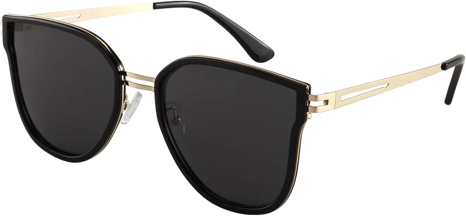 Dollger Polarized Cat Eye Sunglasses for Womens Oversized Trendy Retro Cateye Sun Glasses UV400 Protection