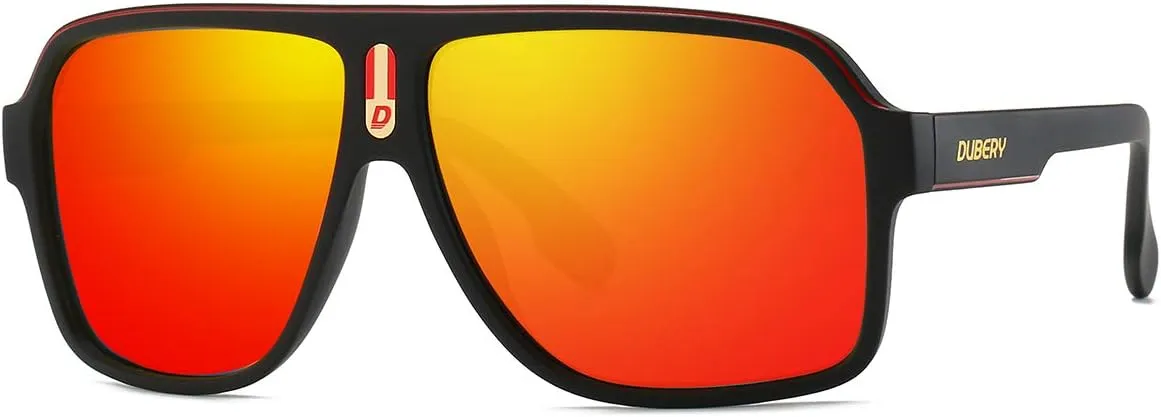 DUBERY Mens Oversized Aviator Sunglasses Classic Large Polarized Lens Shades D103