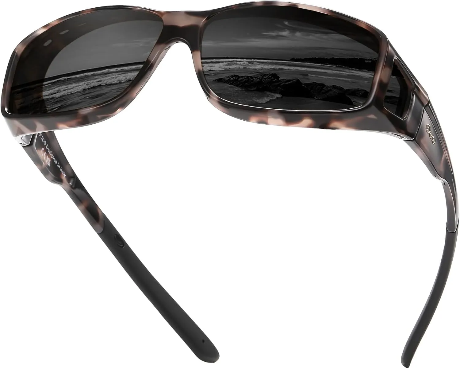 DUCO Fit Over Sunglasses for Men and Women Polarized UV400 Protection Wrap Around Driving Oversized Shades DC8968