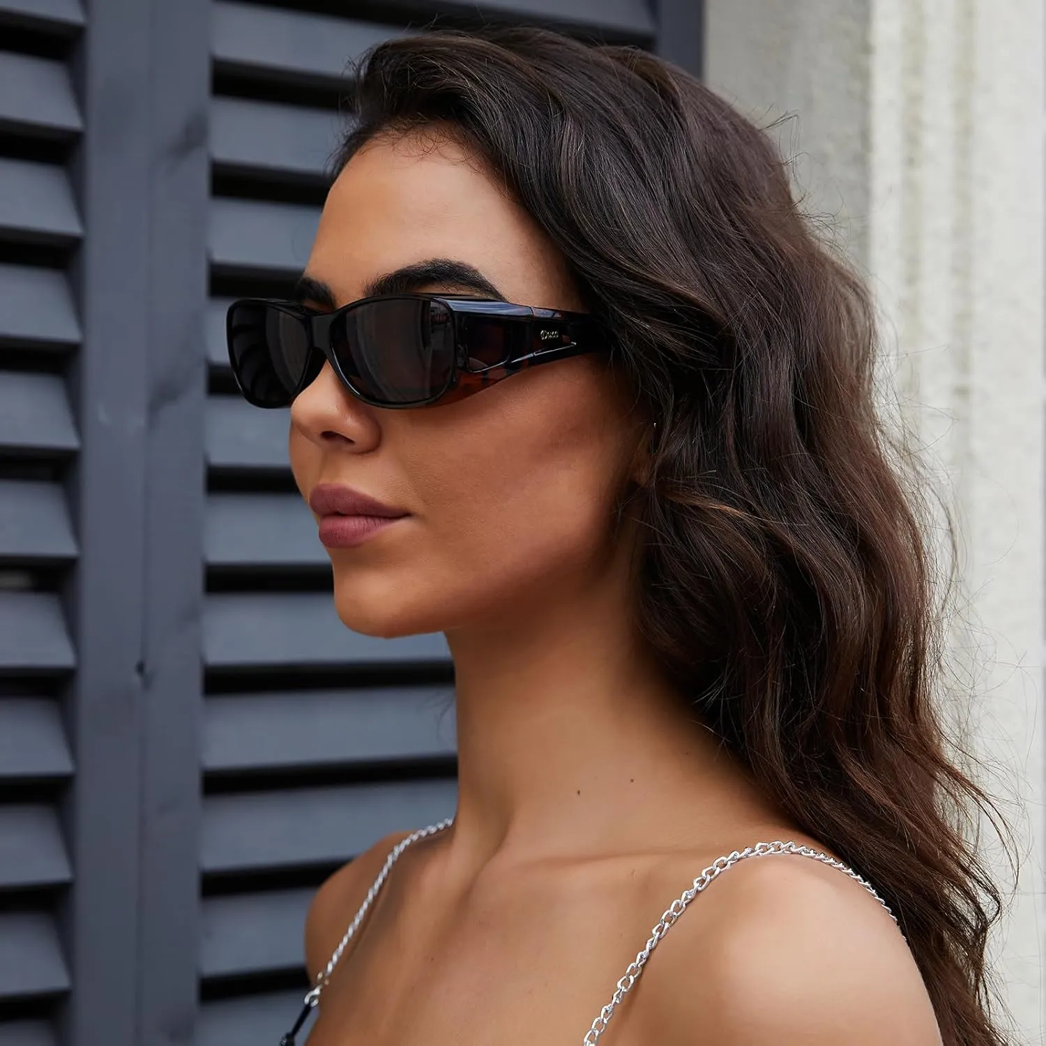 DUCO Fit Over Sunglasses for Men and Women Polarized UV400 Protection Wrap Around Driving Oversized Shades DC8968