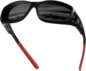 DUCO Fit Over Sunglasses for Men and Women Polarized UV400 Protection Wrap Around Driving Oversized Shades DC8968