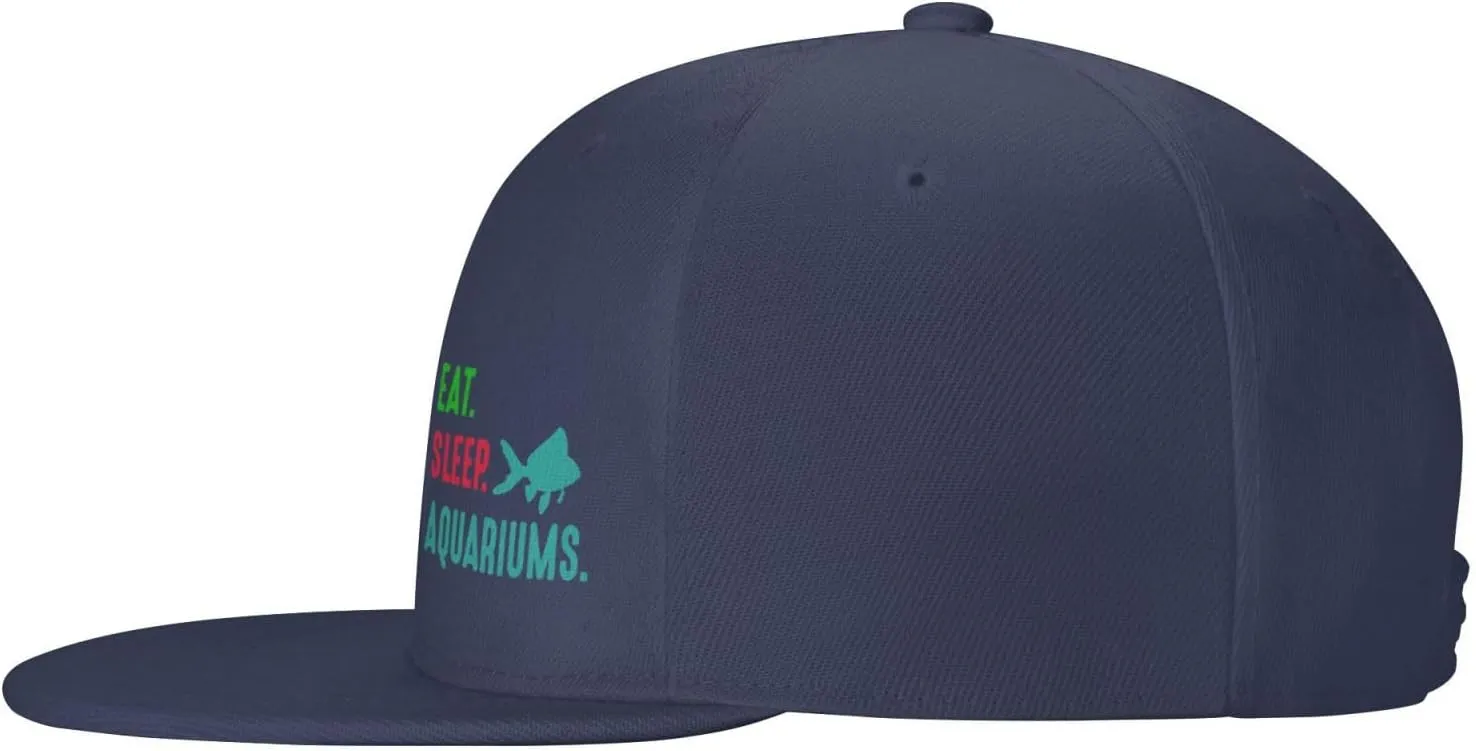 Eat Sleep Aquariums Snapback Hats for Men Flat Bill Brim Baseball Cap Classic Trucker Hats