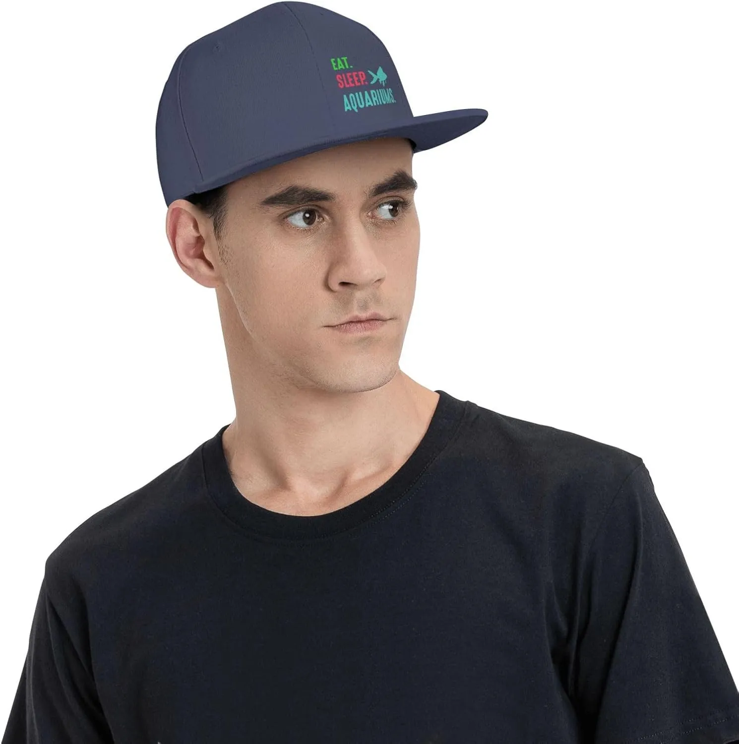 Eat Sleep Aquariums Snapback Hats for Men Flat Bill Brim Baseball Cap Classic Trucker Hats