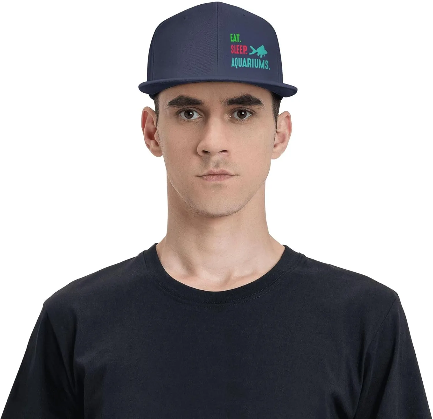 Eat Sleep Aquariums Snapback Hats for Men Flat Bill Brim Baseball Cap Classic Trucker Hats