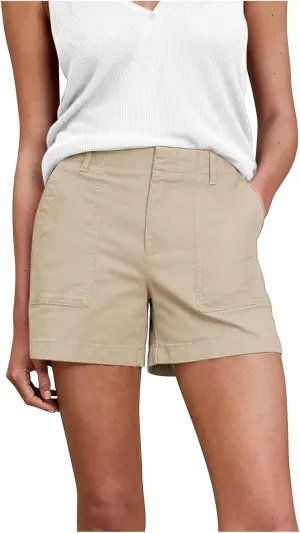 eoeioa Womens Stretch Twill Shorts Regular Fit Hiking Short Pants Summer Solid Casual Athletic Chino Bermuda Shorts w/Pockets