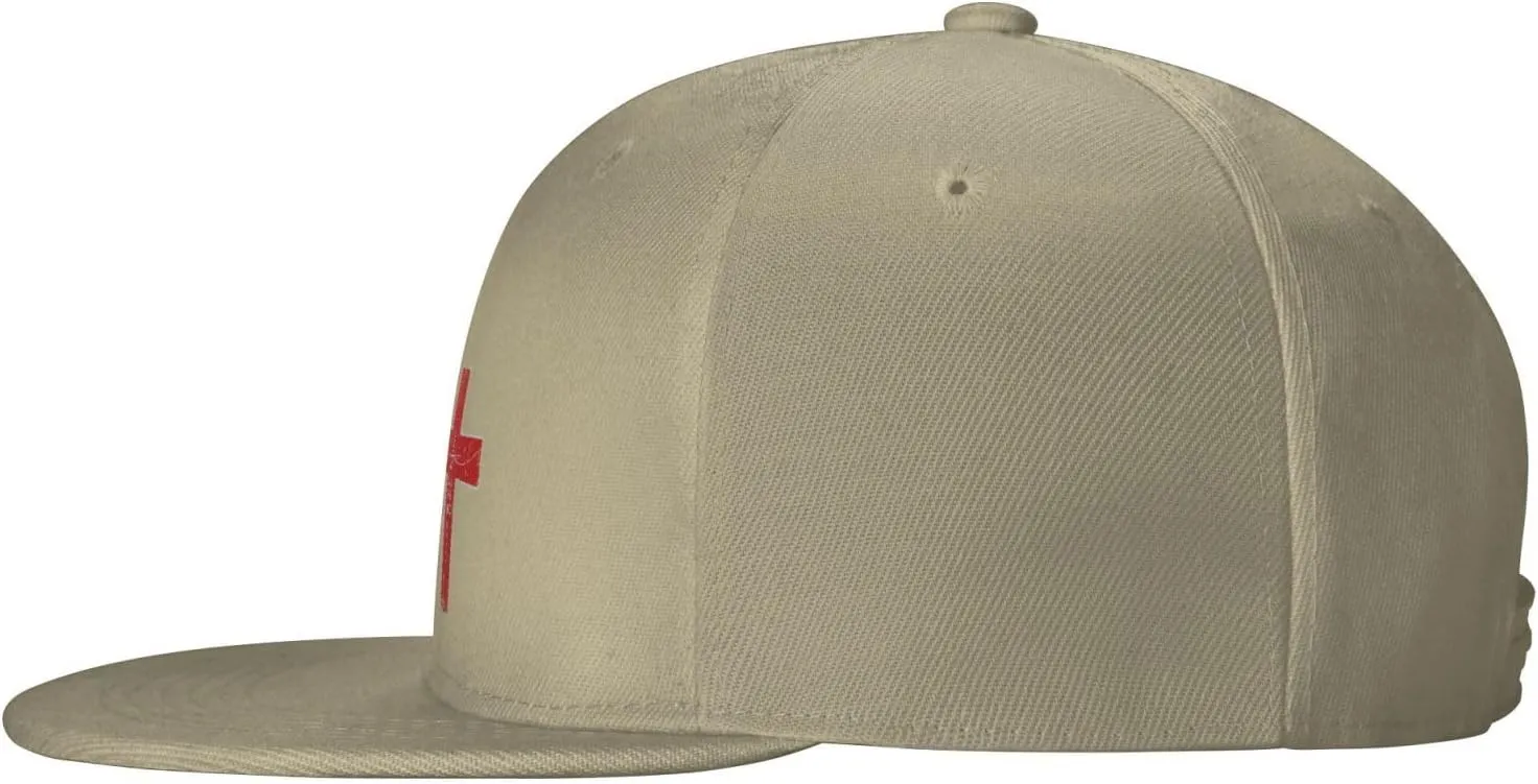 Faith Red Cross Jesus Christ Prayer Love Christian Flat Brim Baseball Cap,Snapback Hat Trucker Hat,Black