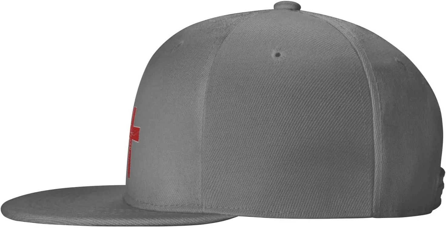 Faith Red Cross Jesus Christ Prayer Love Christian Flat Brim Baseball Cap,Snapback Hat Trucker Hat,Black