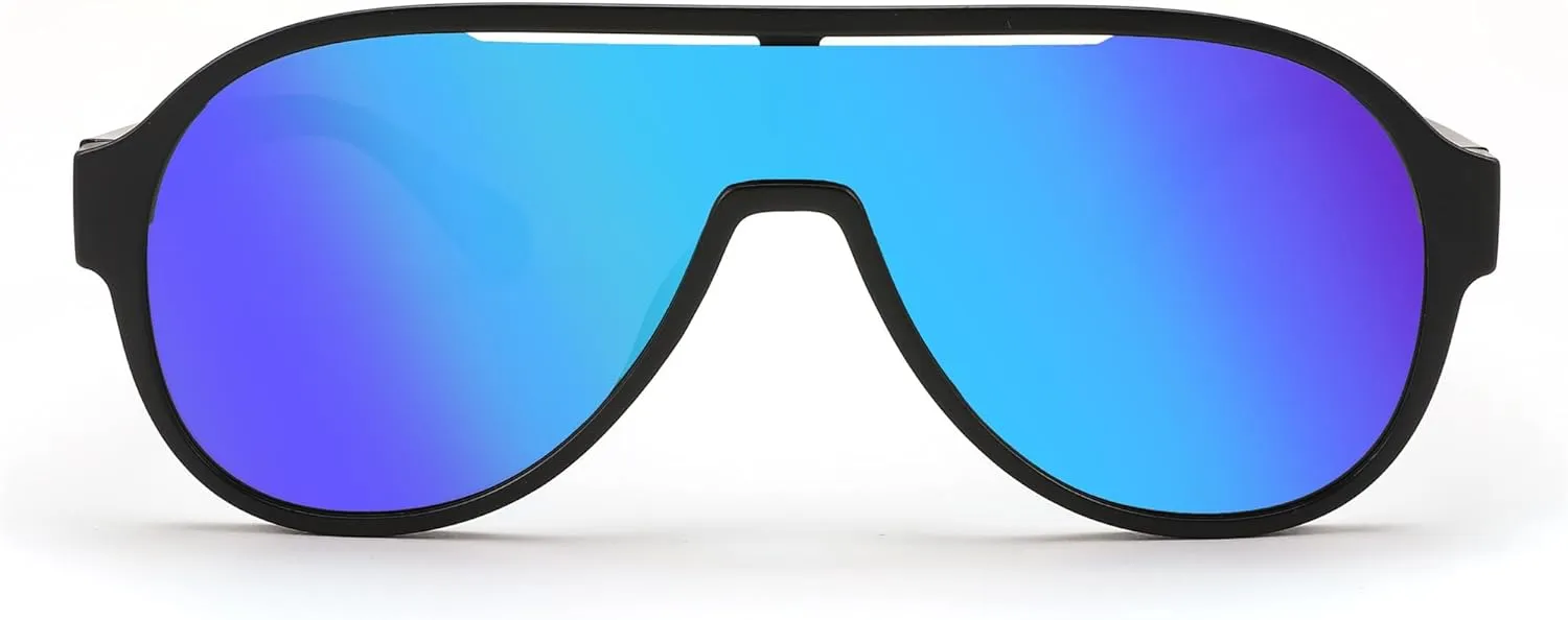 FEISEDY Polarized Men Women Sunglasses, Oversized Fahion One Piece Sun Glasses, Lightweight TR90 Frame B4080
