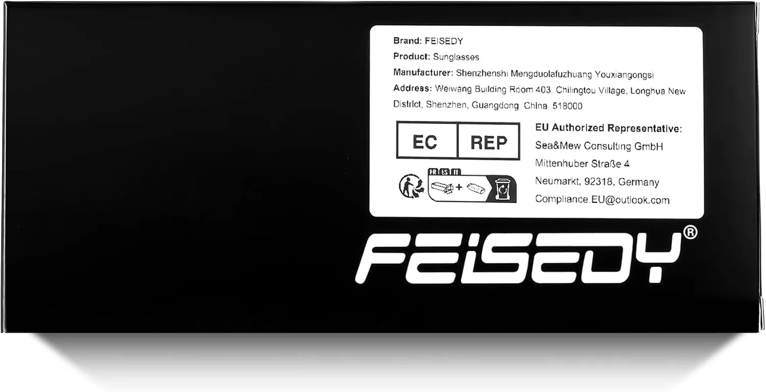 FEISEDY Women's Fashion Sunglasses, Oversized Square Frame with Pearl Sparkling, Polarized UV Protection B2821