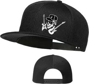 Flat Bill Brim Hat for Men Snap Backpack Men Snapback Hats Trucker Hats Adjustable Men's Baseball Caps Black