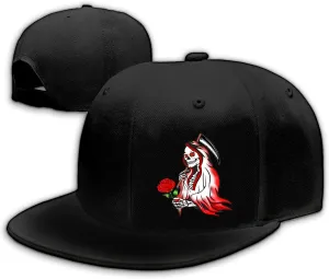 Flat Bill Brim Hat for Men Snap Backpack Men Snapback Hats Trucker Hats Adjustable Men's Baseball Caps Black