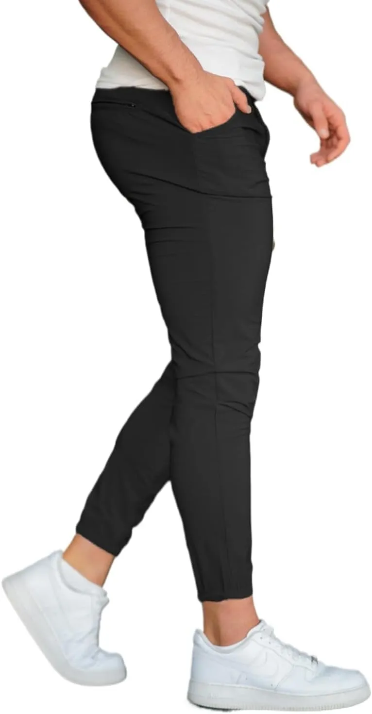 GINGTTO Men's 4-Way Stretch Slim Tapered Fit Golf Joggers - 28" Inseam Nylon
