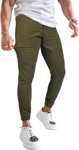 GINGTTO Men's 4-Way Stretch Slim Tapered Fit Golf Joggers - 28" Inseam Nylon