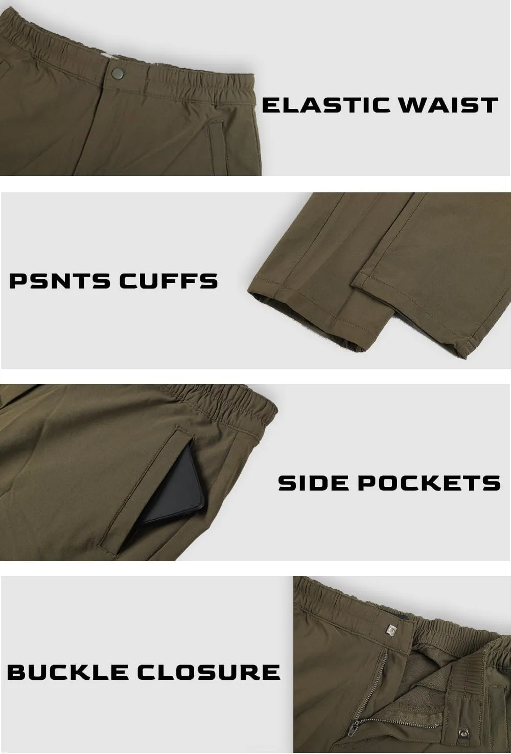GINGTTO Men's 4-Way Stretch Slim Tapered Fit Golf Joggers - 28" Inseam Nylon