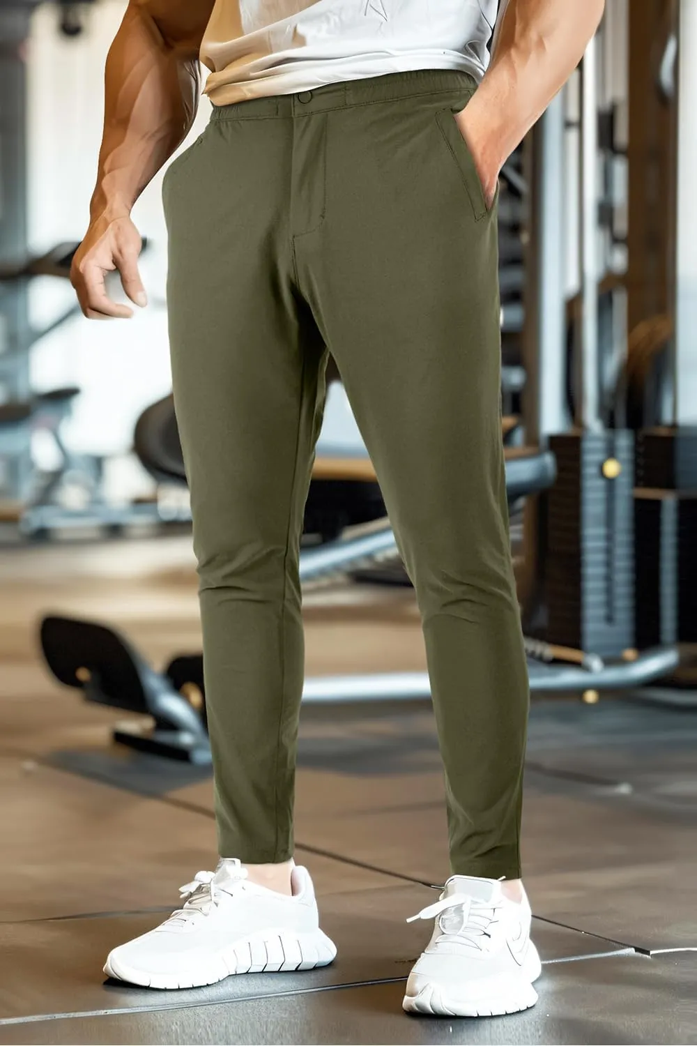 GINGTTO Men's 4-Way Stretch Slim Tapered Fit Golf Joggers - 28" Inseam Nylon