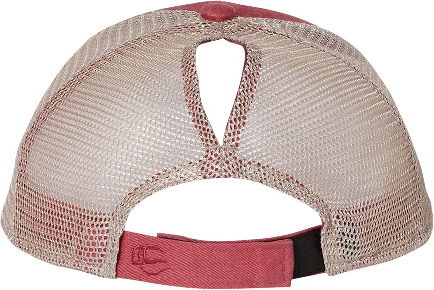 Go All Out Womens Smiley Face Ponytail Mesh Back Cap