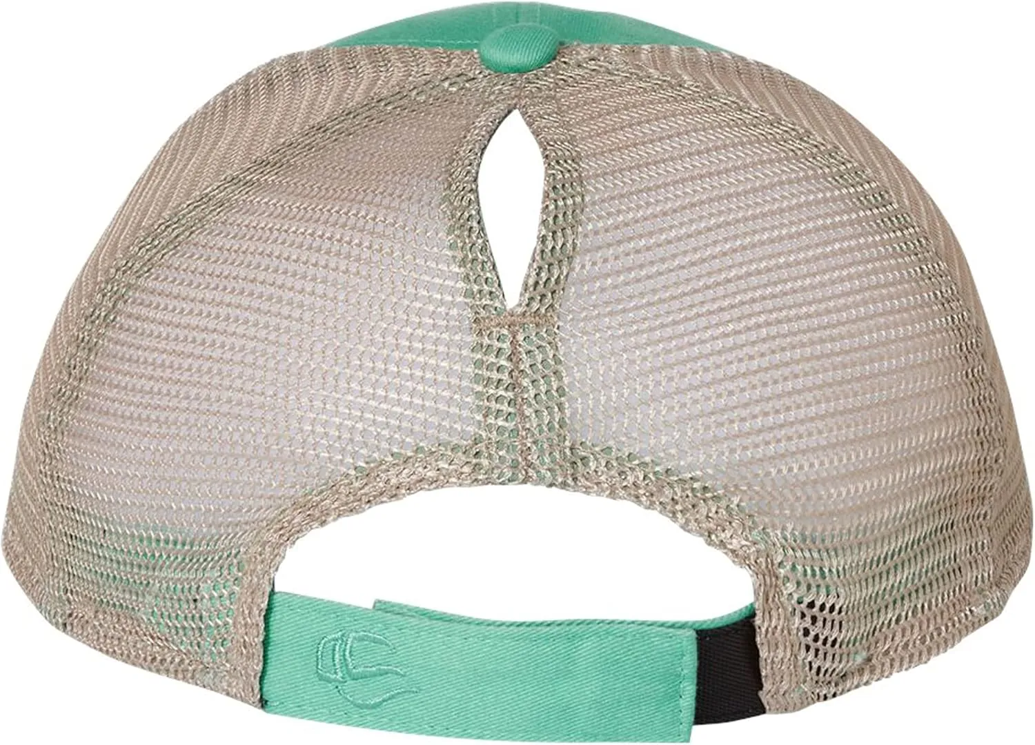 Go All Out Womens Smiley Face Ponytail Mesh Back Cap