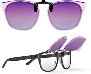 Goiteia Oversized Polarized Clip on Sunglasses over Prescription Glasses for Women Men, Round Stylish Framed Like Sunglasses
