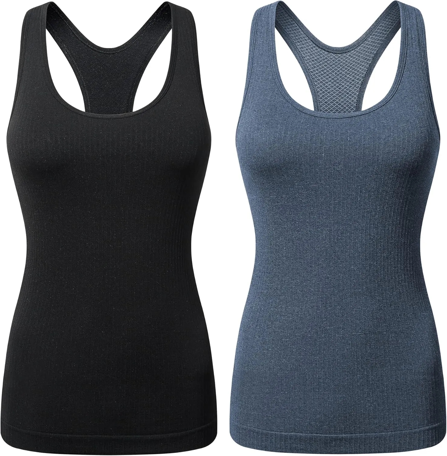 GXXGE Women Racerback Athletic Camisole Sports Shirts with Built in Shelf Bra Fitness Workout Running Sports Bra