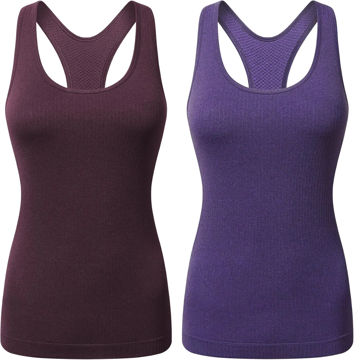 GXXGE Women Racerback Athletic Camisole Sports Shirts with Built in Shelf Bra Fitness Workout Running Sports Bra