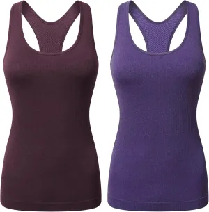 GXXGE Women Racerback Athletic Camisole Sports Shirts with Built in Shelf Bra Fitness Workout Running Sports Bra