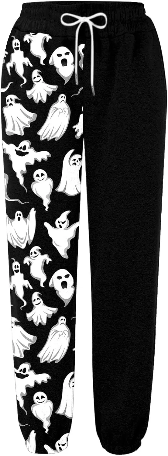 Halloween Printed Baggy Sweatpants Sweatpants Pockets Athletic Trousers Women's 2024 Casual Trendy Pants Fall