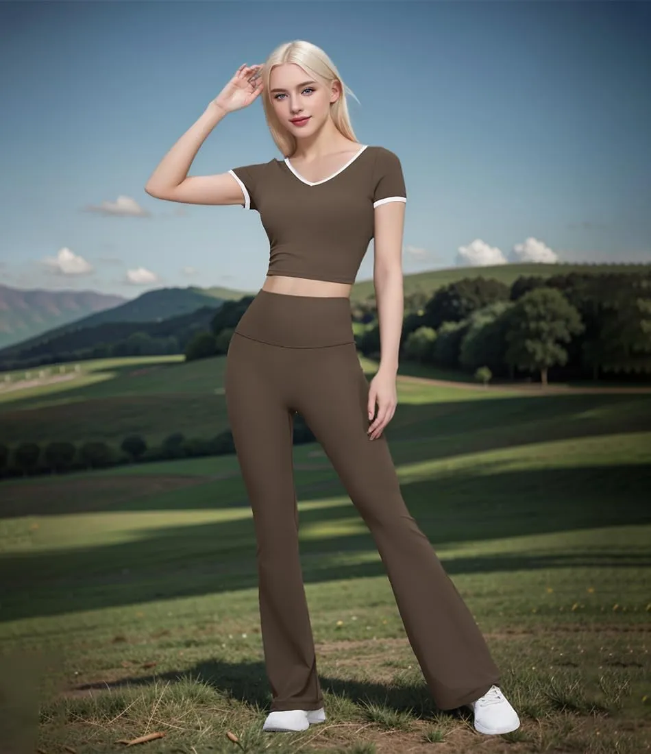 High-Waist Flare Legging,Bootcut Workout Pants,Flared Yoga Pants for Women,Stylish Activewear for Yoga,Pilates & Casual Wear