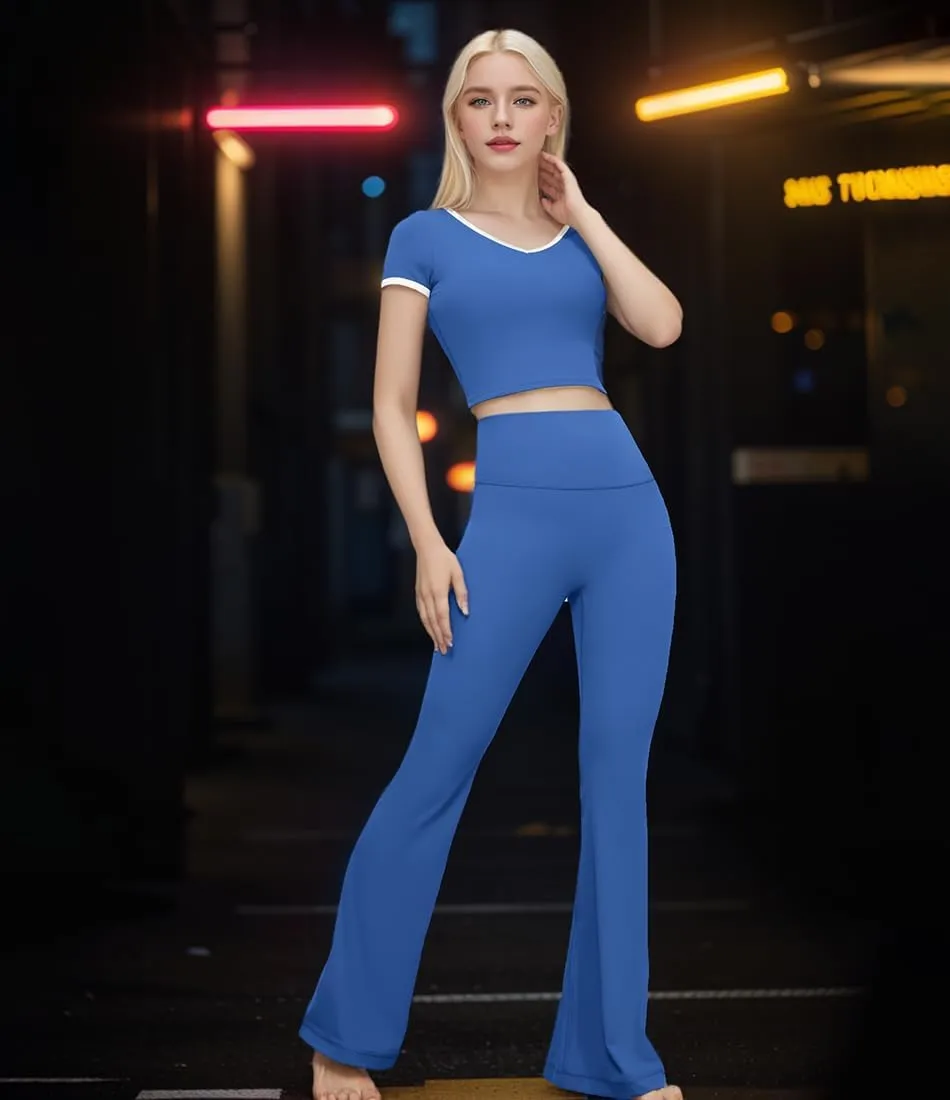 High-Waist Flare Legging,Bootcut Workout Pants,Flared Yoga Pants for Women,Stylish Activewear for Yoga,Pilates & Casual Wear