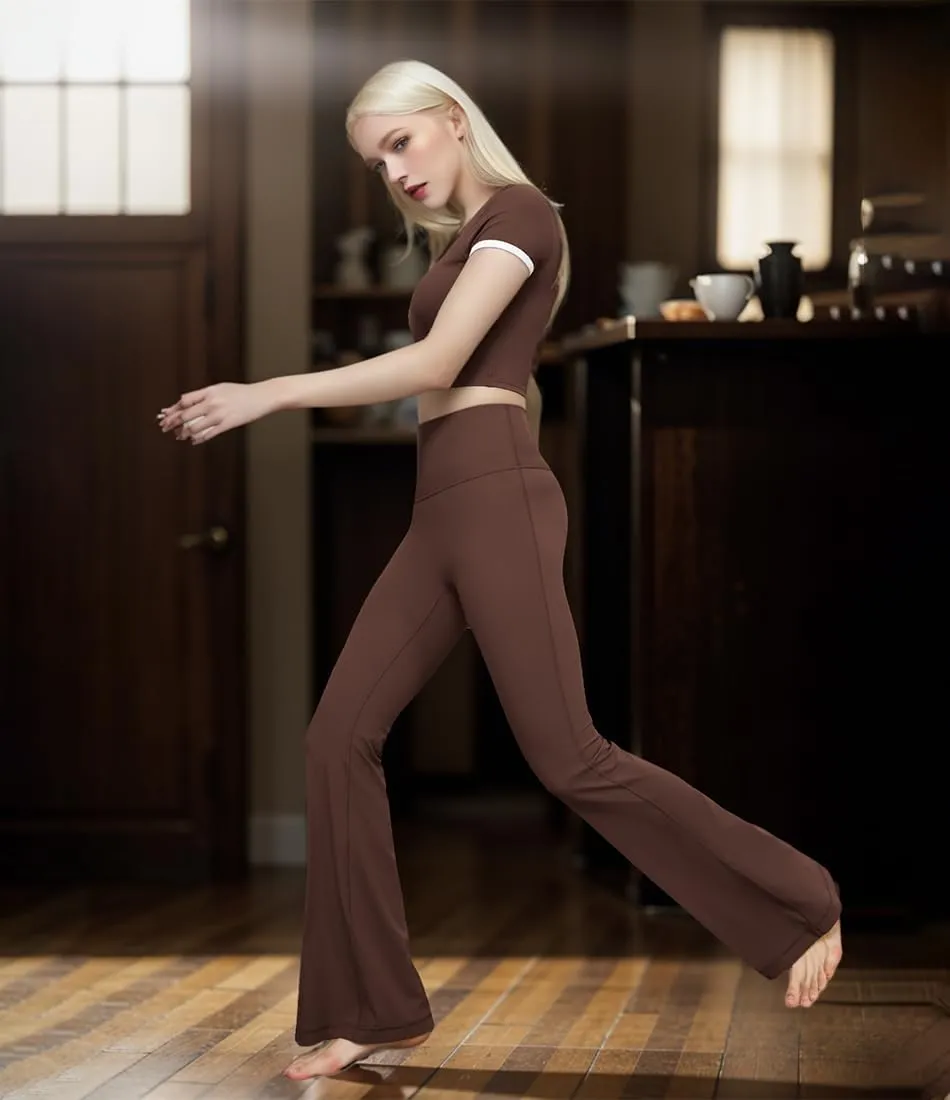 High-Waist Flare Legging,Bootcut Workout Pants,Flared Yoga Pants for Women,Stylish Activewear for Yoga,Pilates & Casual Wear