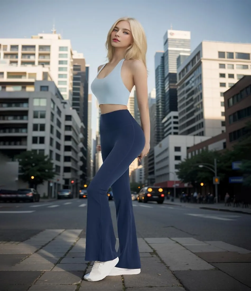 High-Waist Flare Legging,Bootcut Workout Pants,Flared Yoga Pants for Women,Stylish Activewear for Yoga,Pilates & Casual Wear