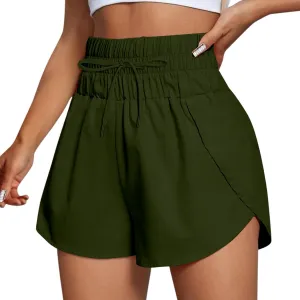 High Waisted Running Shorts for Women Summer Mesh Liner Quick Dry Sport Athletic Workout Shorts with Pockets Outfits