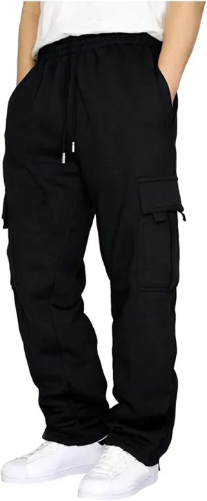 Hiking Cargo Pants Men Elastic Waisted Jeans Men Relaxed fit Straight Leg Jeans Men Hiking Pants Men high Waisted Man Pants Casual Gym Joggers Men Vintage Sweatpants Men