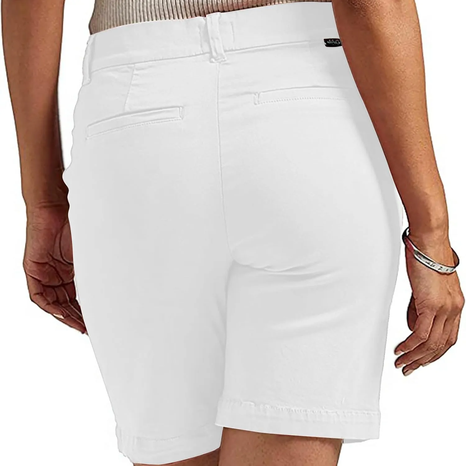 hlysgo Women Stretch Twill Shorts 2024 Summer Casual Slim Fit Hiking Shorts with Pockets High Waisted Pull On Chino Shorts