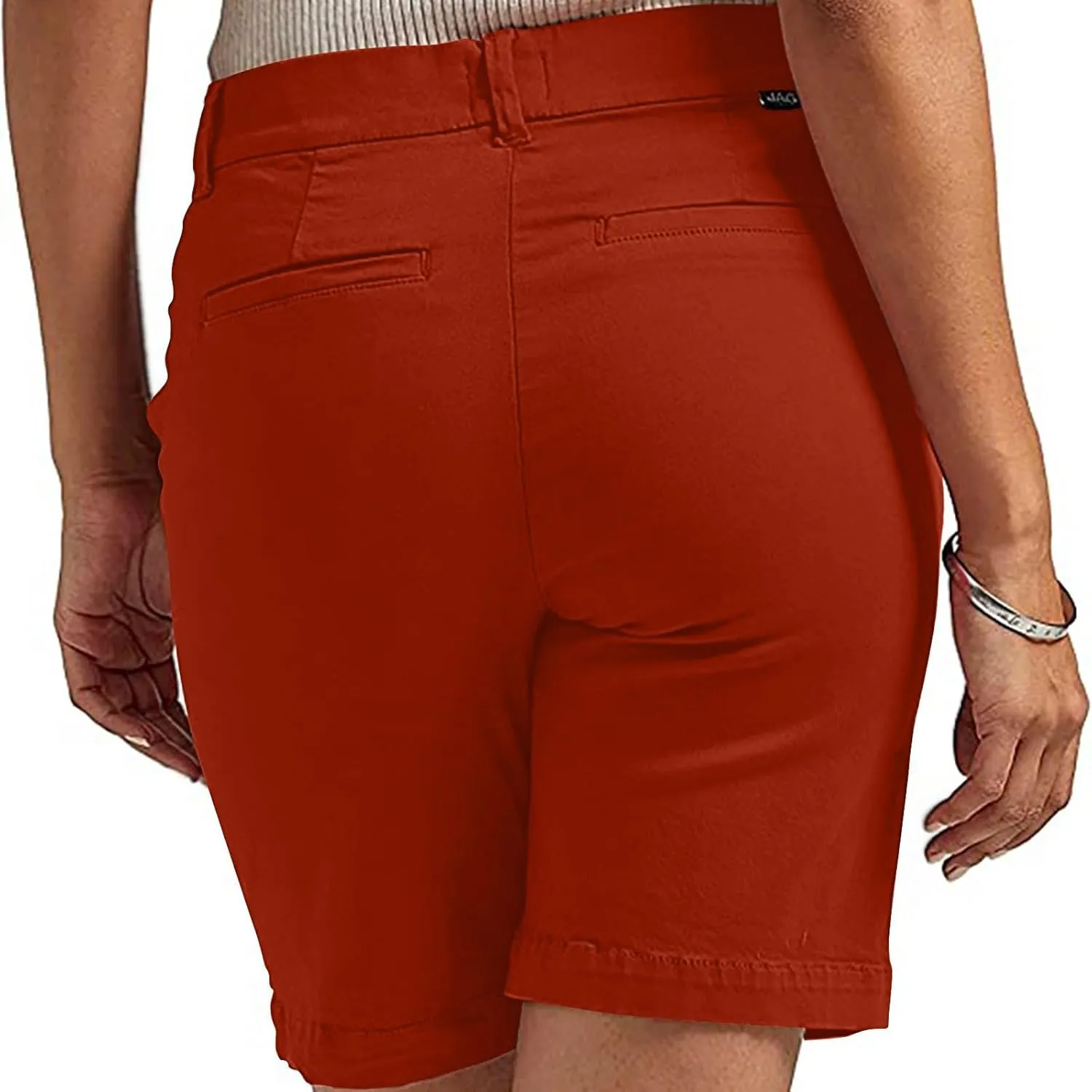 hlysgo Women Stretch Twill Shorts 2024 Summer Casual Slim Fit Hiking Shorts with Pockets High Waisted Pull On Chino Shorts