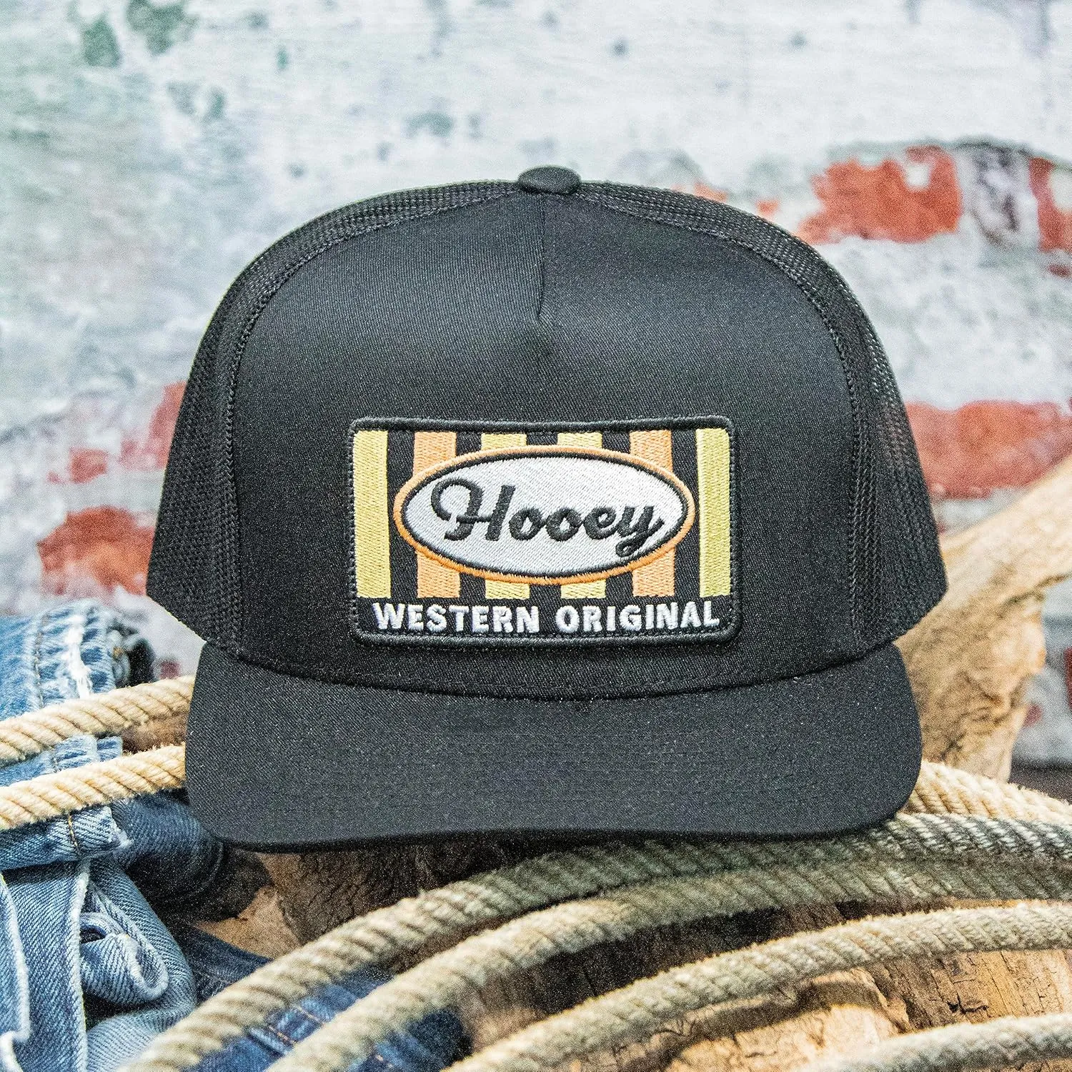 HOOEY Sudan Adjustable Snapback Trucker Mesh Back Hat with Logo