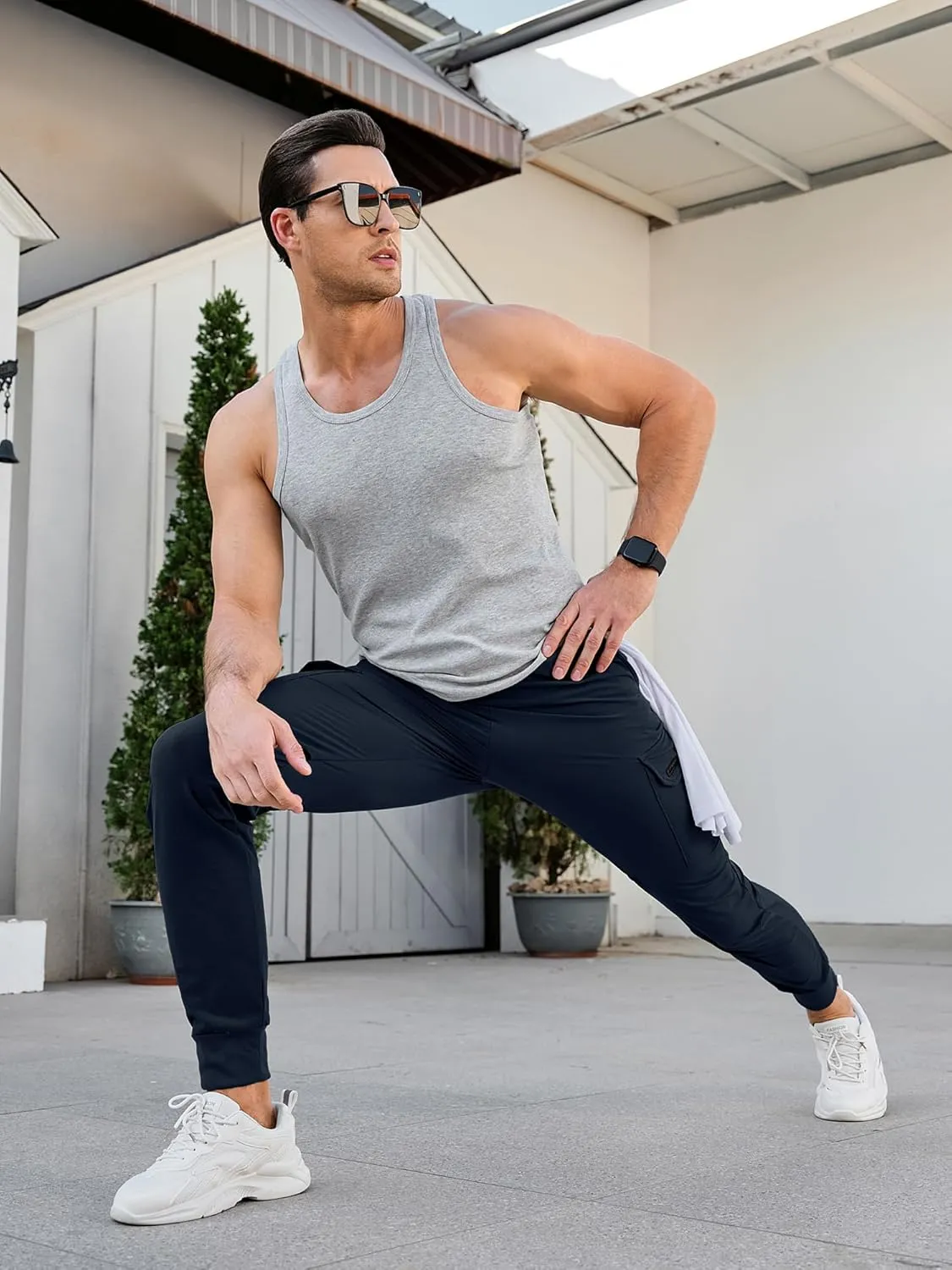 HOTake Men's Joggers Pants 4 Way Stretch Sweatpants with Pockets Cargo Joggers for Men Slim Fit Athletic Pants