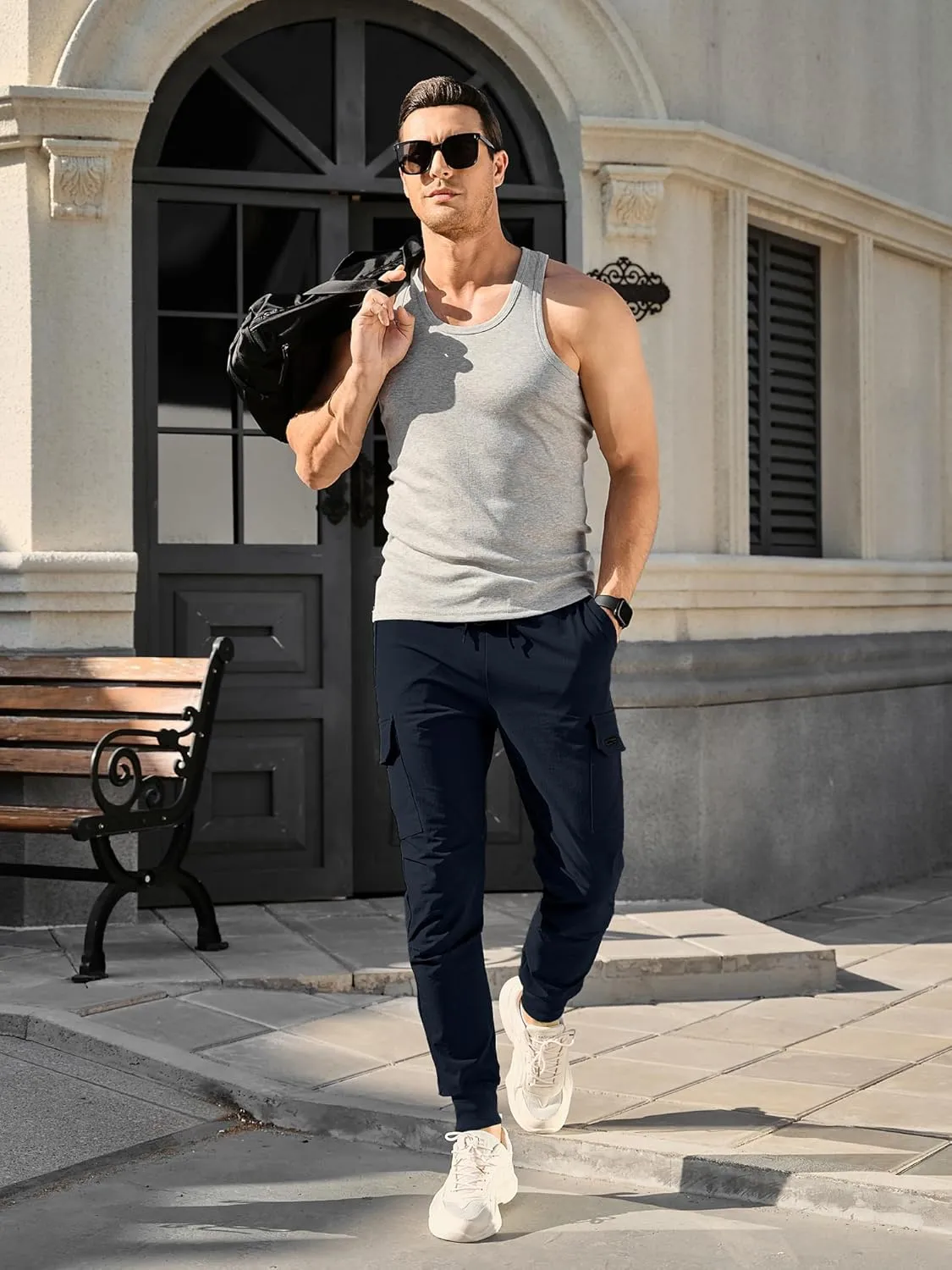 HOTake Men's Joggers Pants 4 Way Stretch Sweatpants with Pockets Cargo Joggers for Men Slim Fit Athletic Pants