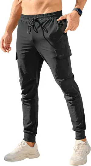 HOTake Men's Joggers Pants 4 Way Stretch Sweatpants with Pockets Cargo Joggers for Men Slim Fit Athletic Pants
