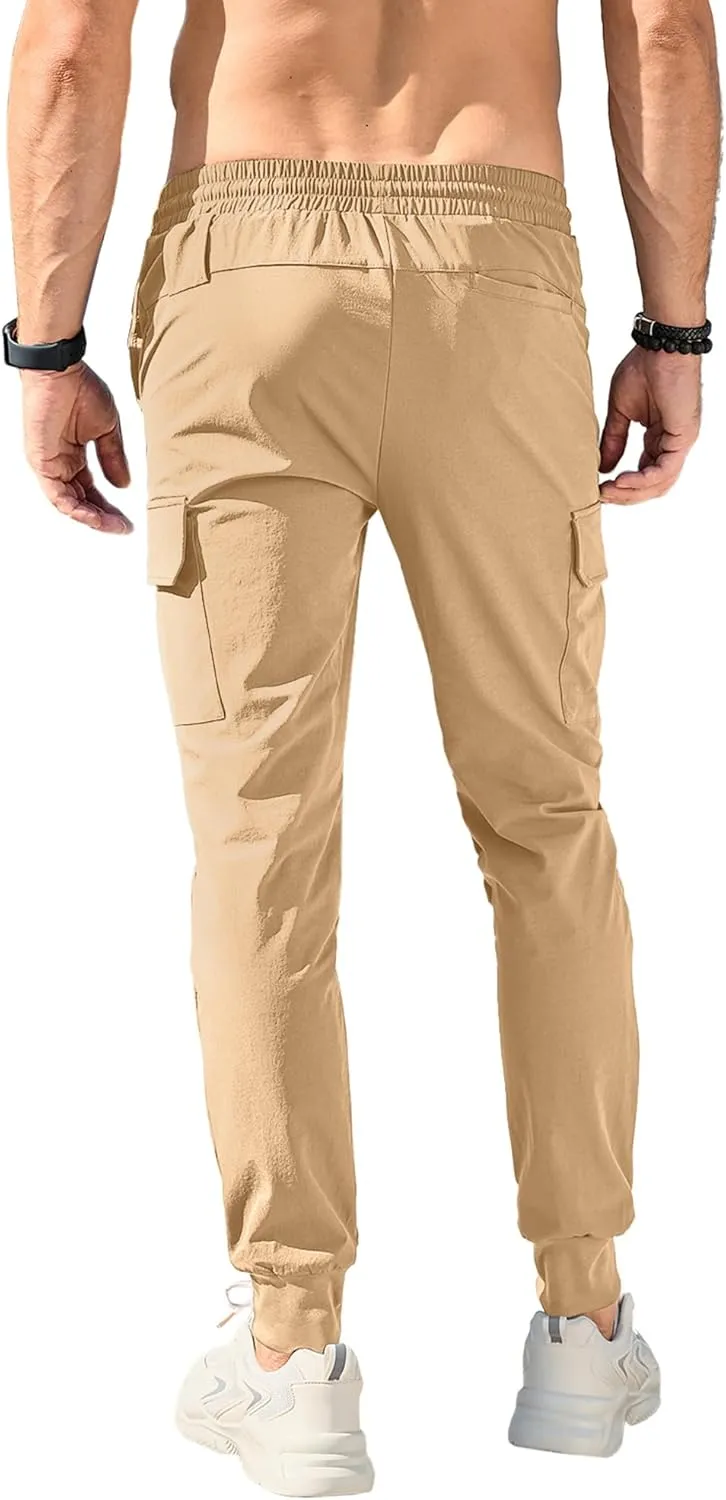 HOTake Men's Joggers Pants 4 Way Stretch Sweatpants with Pockets Cargo Joggers for Men Slim Fit Athletic Pants