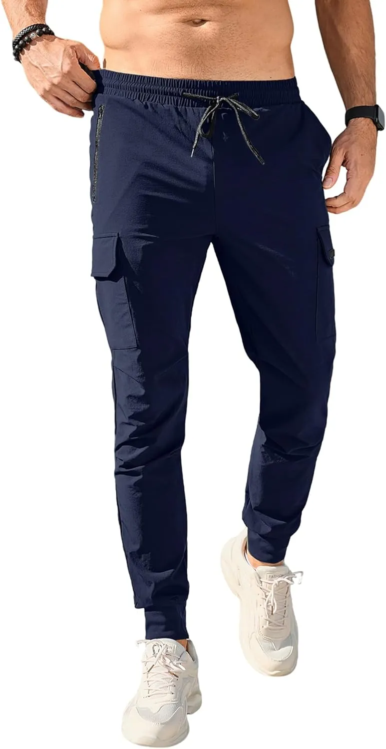 HOTake Men's Joggers Pants 4 Way Stretch Sweatpants with Pockets Cargo Joggers for Men Slim Fit Athletic Pants