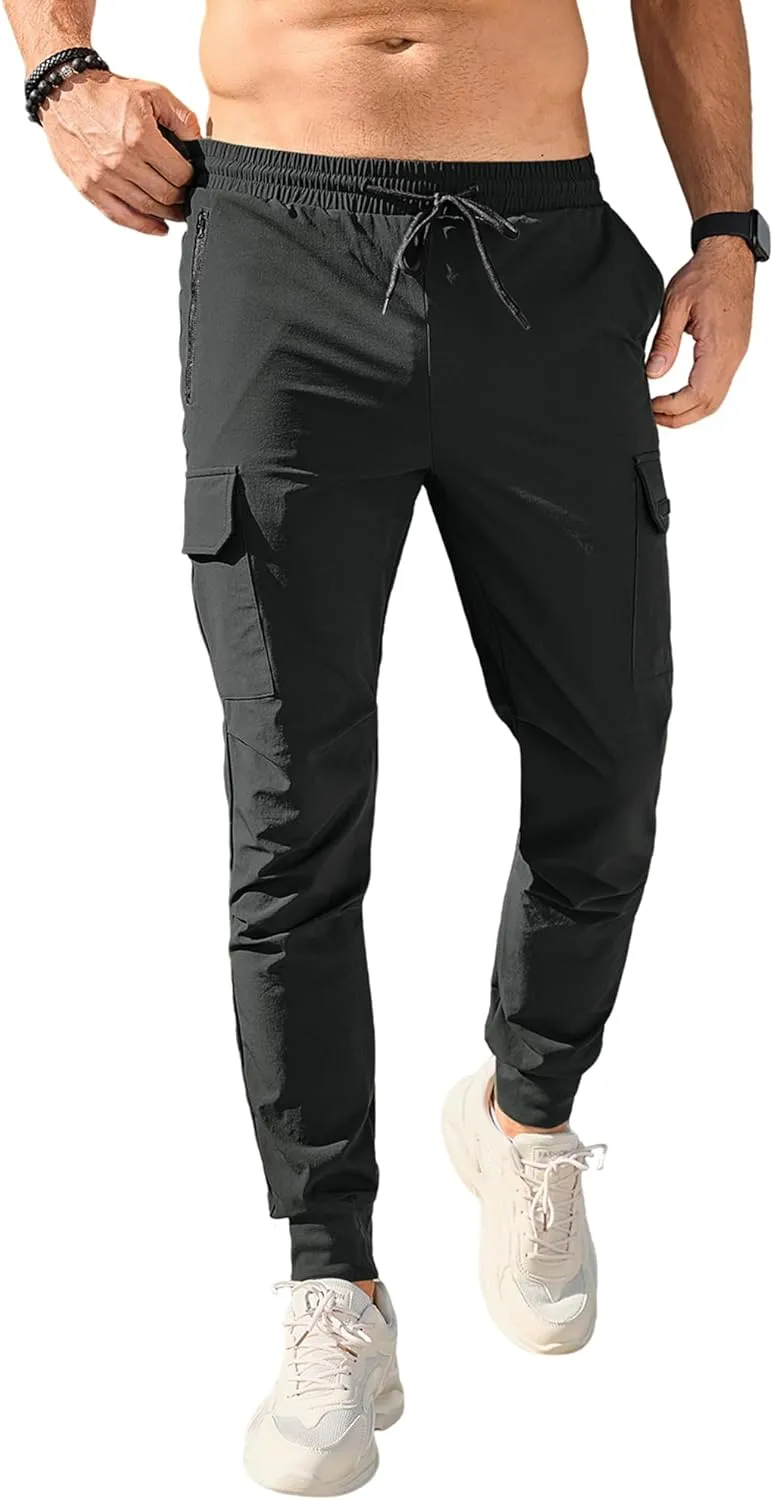 HOTake Men's Joggers Pants 4 Way Stretch Sweatpants with Pockets Cargo Joggers for Men Slim Fit Athletic Pants