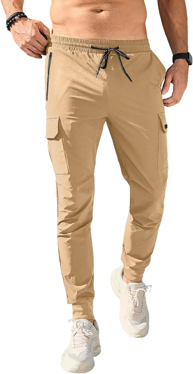 HOTake Men's Joggers Pants 4 Way Stretch Sweatpants with Pockets Cargo Joggers for Men Slim Fit Athletic Pants