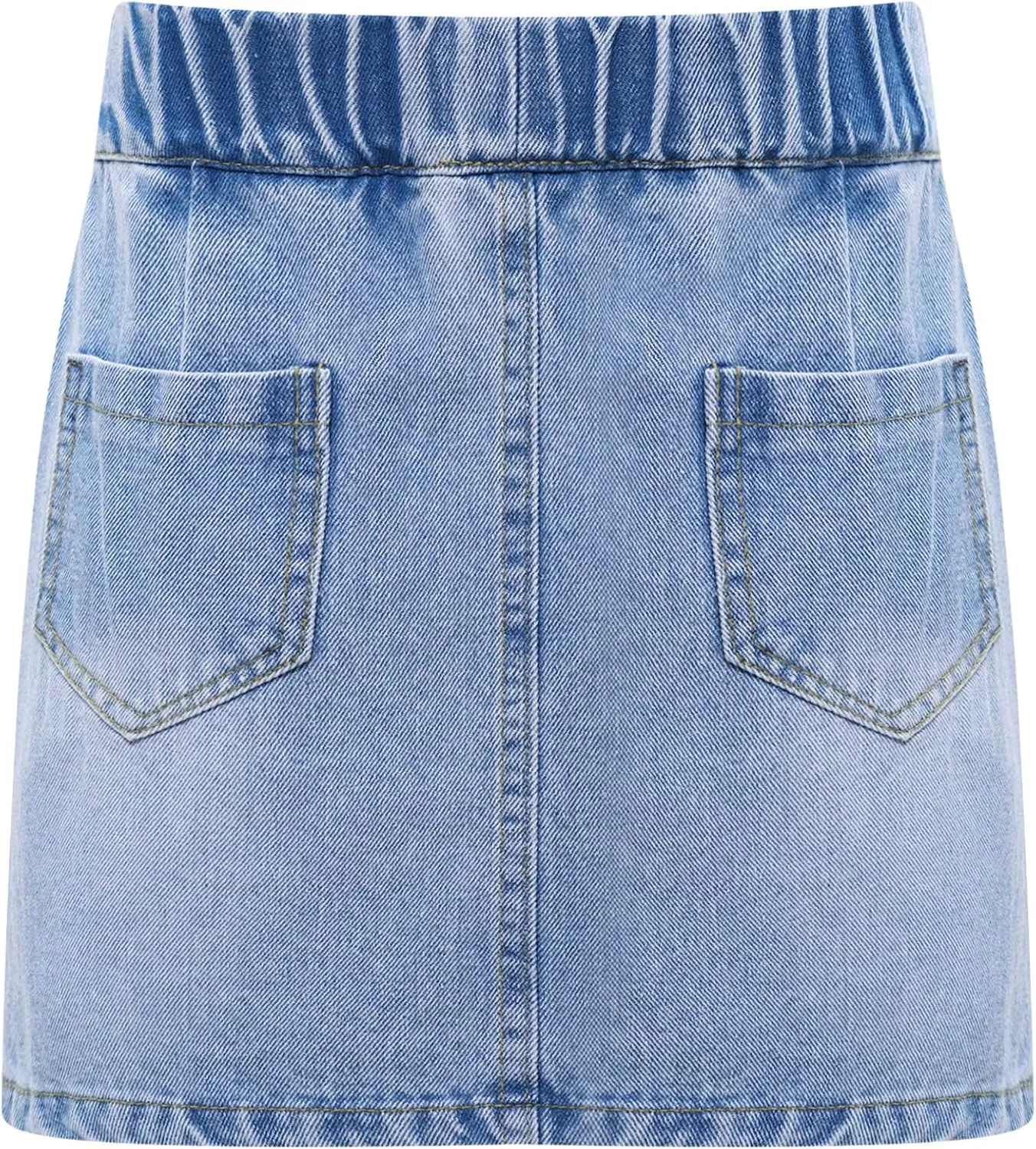 Hularka Kids Girls A Line Denim Skirts Side Split Button Front Denim Skorts Summer Casual Jeans Skirts with Pockets