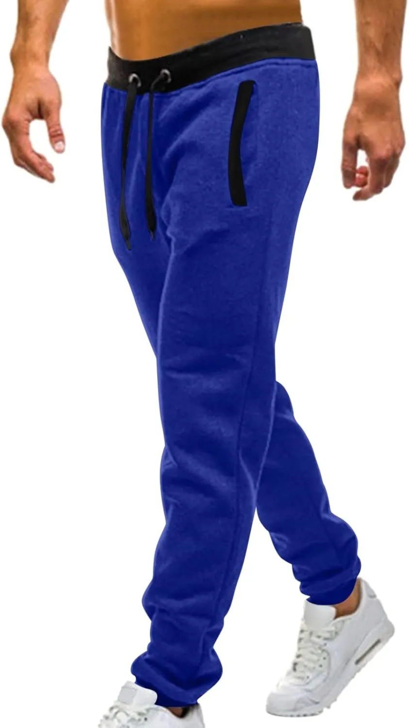 Joggers for Men Cargo,Men's Stretch Active Casual Fleece Pants Slim Fit Regular Pant with Pocket